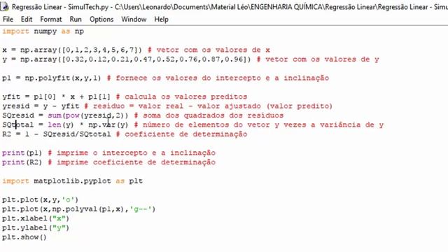 Regressão linear simples com a rotina polyfit do Python смотреть онлайн