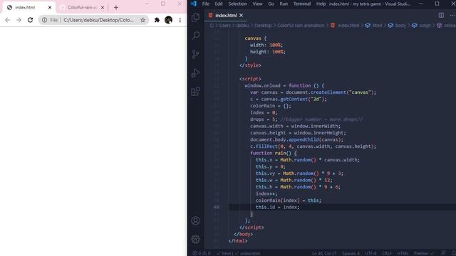 Dots animation in JavaScript (canvas) смотреть онлайн