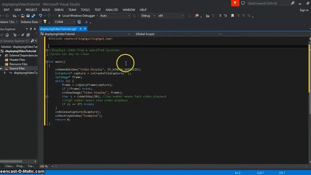 Opening a Video with Visual Studio 2013 and OpenCV 2.4.10 смотреть онлайн