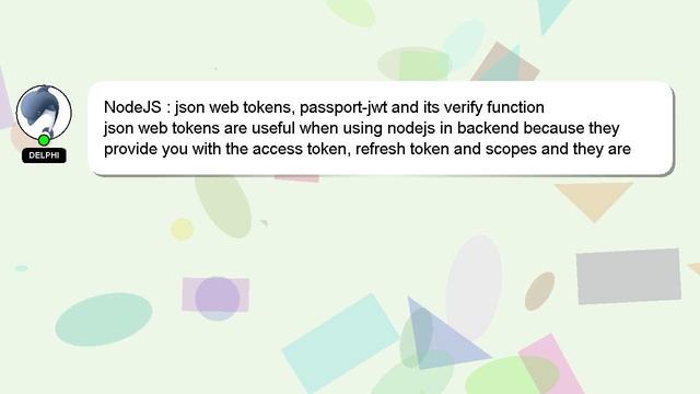 NodeJS : json web tokens, passport-jwt and its verify function смотреть онлайн