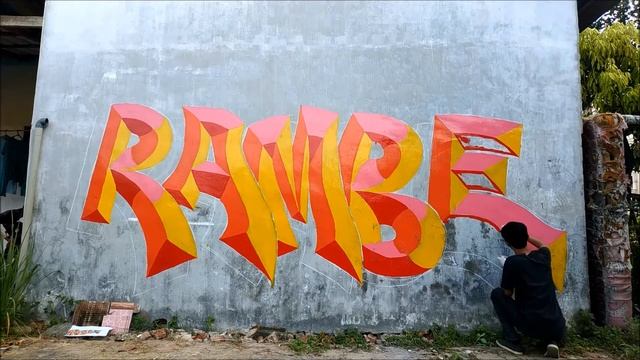 Graffiti - RAMBE - I try make graffiti with paintbrush ?️ смотреть онлайн