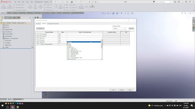 Шаблоны для деталей в Солидворкс/Part Templates In SolidWorks