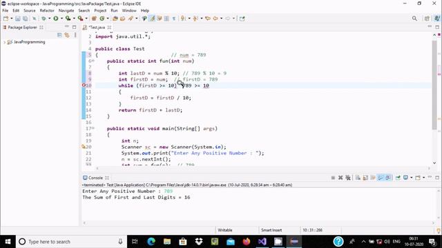 Sum of First and Last Digit in Java смотреть онлайн