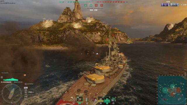 World of Warships BISMARCK - ТРОЙНАЯ АТАКА смотреть онлайн