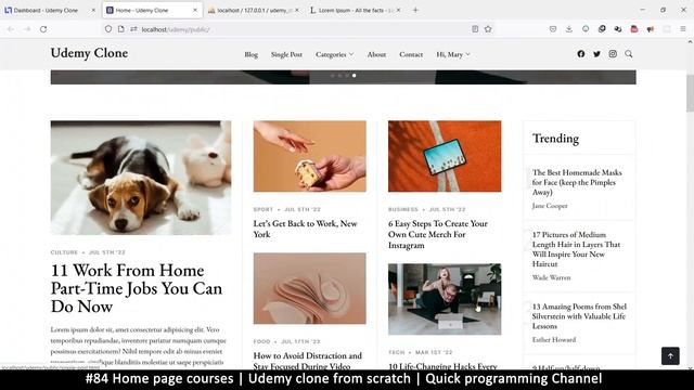 #84 Home page courses | Udemy clone from scratch in php | Quick programming tutorial смотреть онлайн