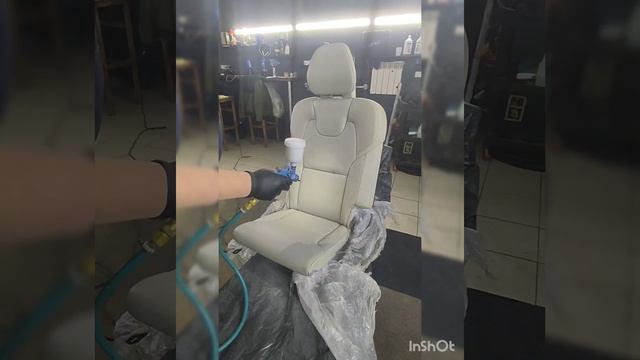 Реставрация кожаного салона авто-утопленника. Покраска кожи в авто.