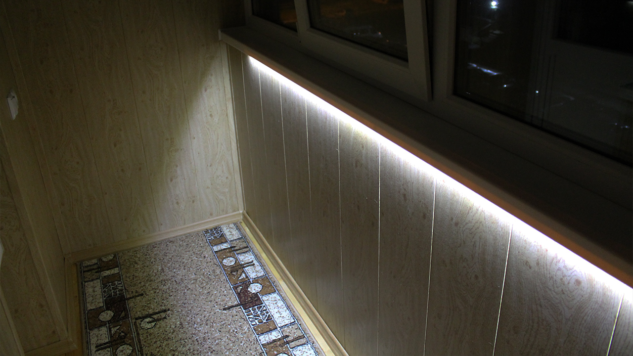 Светодиодная лента 220 В. Подсветка на балконе смотреть онлайн