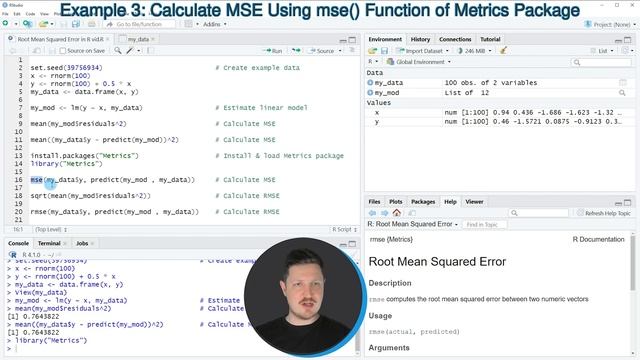 Calculate (Root) Mean Squared Error in R (Examples) | MSE & RMSE | predict & sqrt | Metrics Package смотреть онлайн