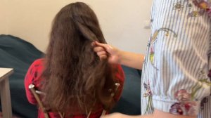 АСМР Расчесывание кудрявых волос массажкой / без слов