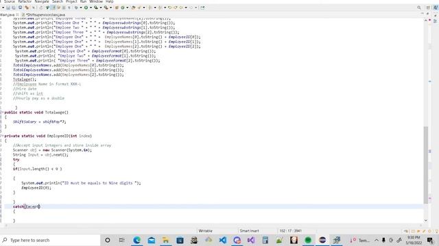 Assignment 6 - ecmployee class + exception handling смотреть онлайн
