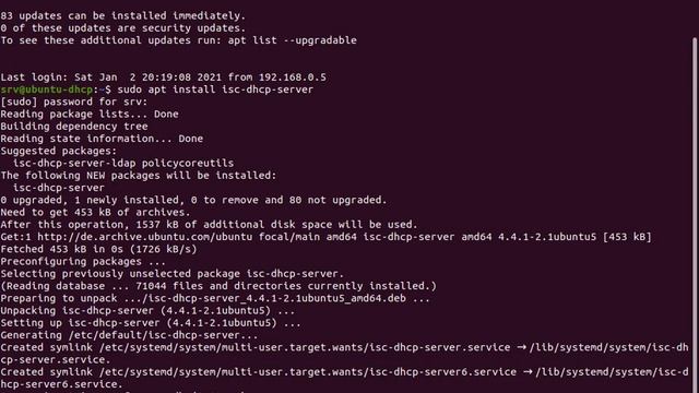 DHCP Beispielkonfiguration mit Ubuntu 20.4 LTS Server смотреть онлайн
