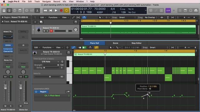 Pitch Bending Hi-Hats with MIDI Automation in the Piano Roll смотреть онлайн