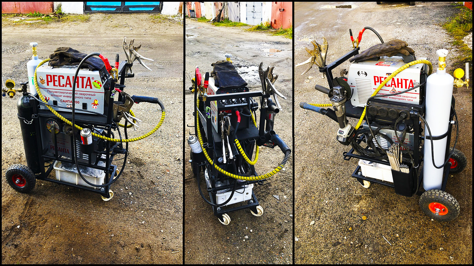 Полезная самоделка из профильной трубы. Тележка для сварочного полуавтомата РЕСАНТА от Василёчка смотреть онлайн