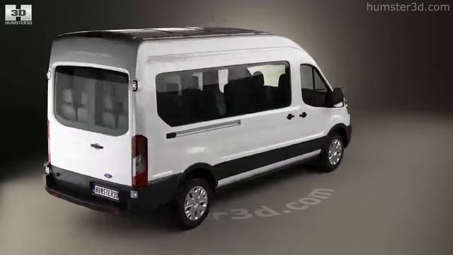 Ford Transit Passenger Van L2H3 2012 3D model by Hum3D.com смотреть онлайн
