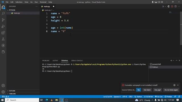 Learn python fundamentals - part3 (Data type conversion,Mathematical Operators etc) смотреть онлайн