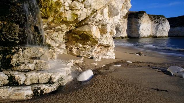 Relaxing Seascape. Waterfall By The Sea (10 Hours) Sounds (White Noise) For Sleep.