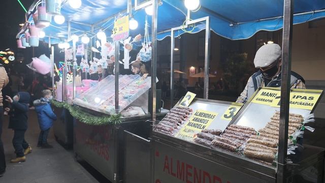 La Laguna de noche (Tenerife), invierno en diciembre de 2021 - luces de Navidad, feria смотреть онлайн