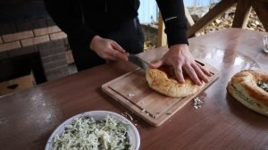 ЗАКУСКА за 5 МИНУТ НА МАНГАЛЕ. ЛЕПЁШКА с СЫРОМ.