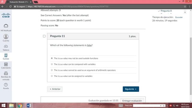 Evaluación: Module 3 test *Programación Python* Resuelto Cisco смотреть онлайн