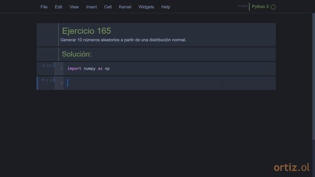 NumPy - Ejercicio 165: Generar 10 Números Aleatorio a Partir de una Distribución Normal смотреть онлайн