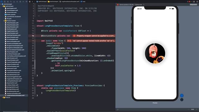 LongPress Gesture and Gesture State Property Wrapper смотреть онлайн