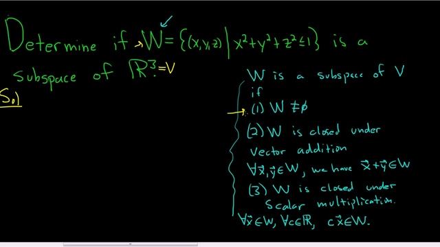 Determine if the Unit Sphere is a Subspace of the Vector Space R^3 смотреть онлайн