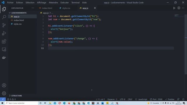 La méthode addEventListener javascript смотреть онлайн