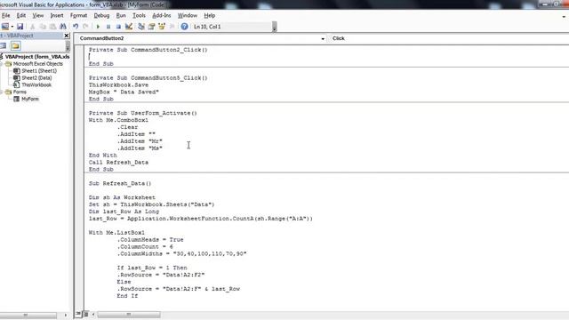 VBA - User Forms: Add, Update, Delete and Save смотреть онлайн
