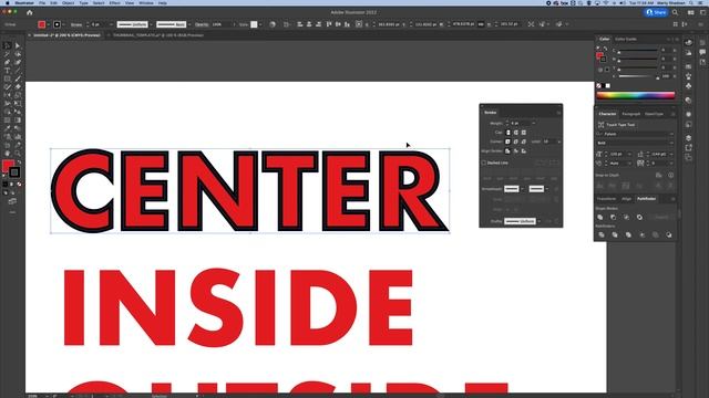 How to Align Stroke to the Outside, Inside, and Center in Adobe Illustrator смотреть онлайн
