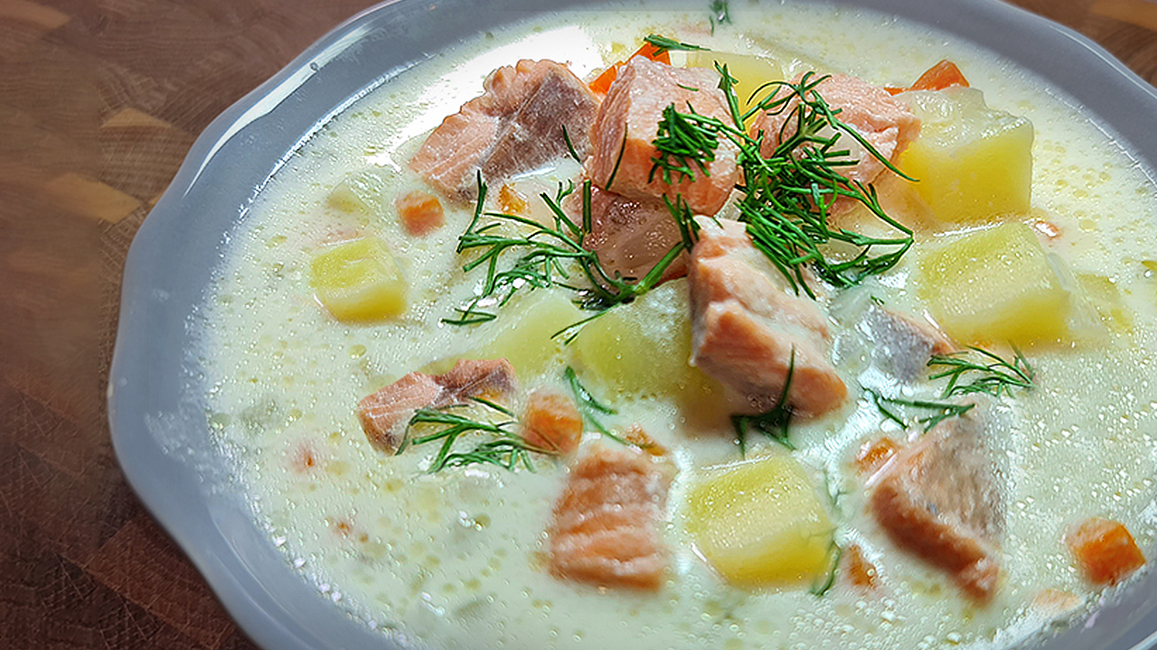 Уха с форелью и сливками по-фински - лохикейтто. смотреть онлайн