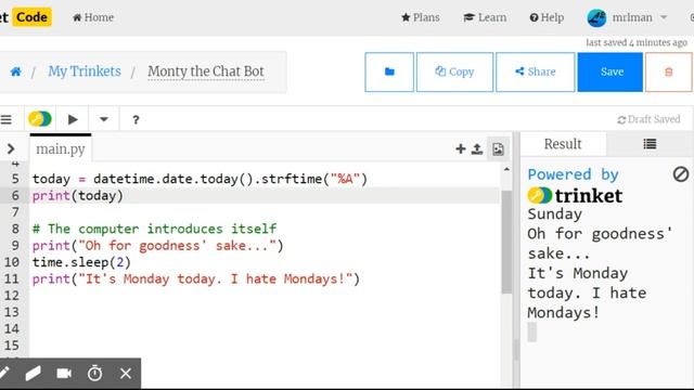 Python Chat Bot Extension - Date and Time смотреть онлайн