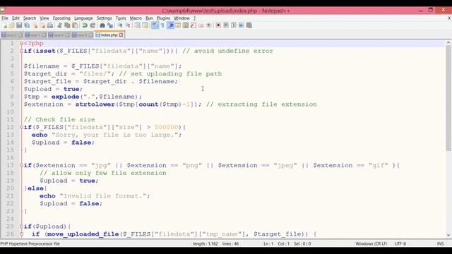 Upload any photo or file using php смотреть онлайн