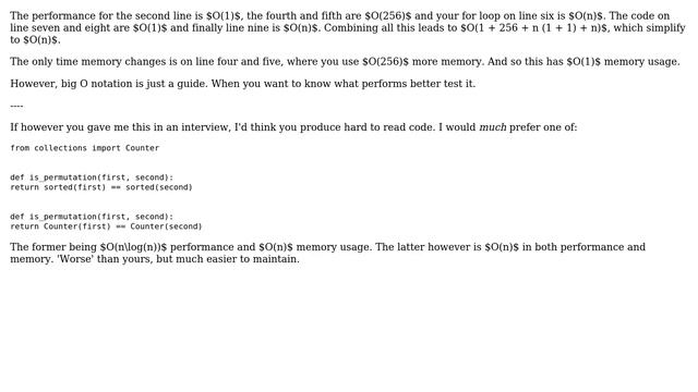 Code Review: Checking if two strings are permutations (anagrams) in Python (3 Solutions!!) смотреть онлайн