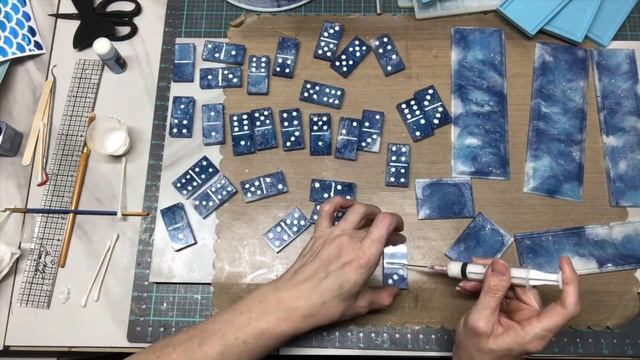 Resin Art Mermaid inpired Domino set with storage box ( Process Video) смотреть онлайн