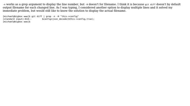 Unix & Linux: Display filename of git diff filtered by term смотреть онлайн