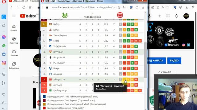 ВОЛЬФСБУРГ-АЙНТРАХТ ФРАНКФУРТ ПРОГНОЗ | БЕСПЛАТНЫЙ ПРОГНОЗ НА БУНДЕСЛИГУ. 19.09.21 смотреть онлайн