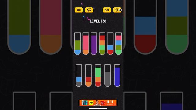 Прохождение Water Sort Puzzle level 138 👍🏻👍🏻👍🏻 смотреть онлайн