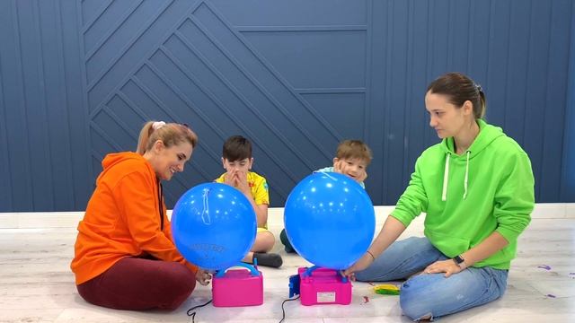 Learn Colors Popping GIANT BALLOONS With Electric Pump / Super Big Size Monster Balloons