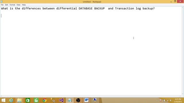 What is the differences b/w differential DATABASE BACKUP and Transaction log backup смотреть онлайн