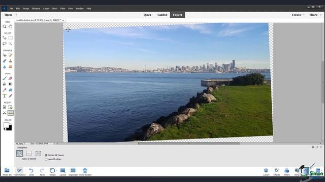 How to Straighten a Photo in Photoshop Elements 2022 | Training Tutorial for Beginners смотреть онлайн