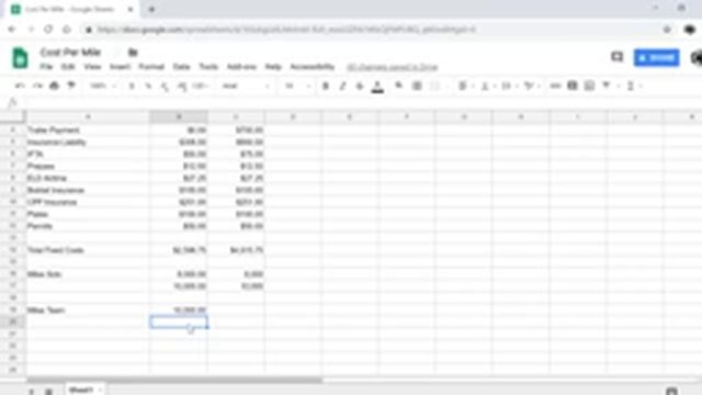 Our Cost Per Mile And How To Calculate It Easily On Google Sheets! смотреть онлайн