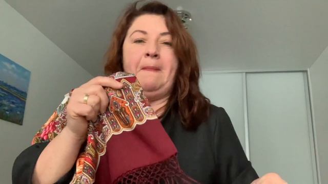 Павловопасадские шали - сад дивных снов- бордо смотреть онлайн