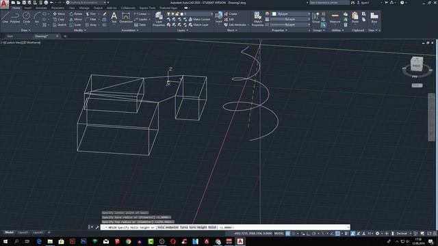 AutoCAD 2020 - Ders 24 -3D Polyline (3B Çoklu Çizgi), Helix (Sarmal Eğri) Komutları смотреть онлайн