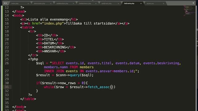 PHP/SQL - Databashemsida från grunden - Del 4 av 12 смотреть онлайн