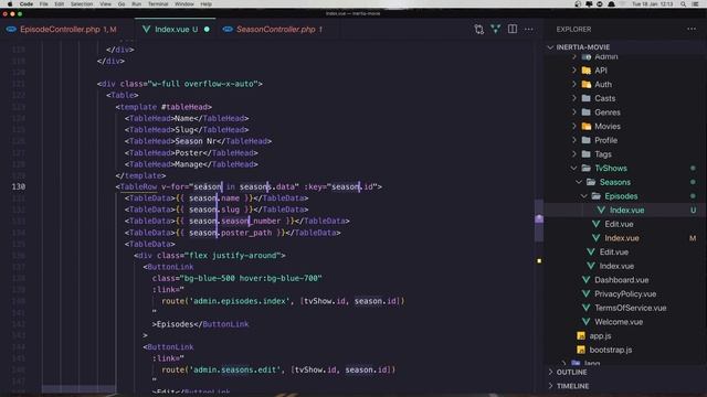 #26 Laravel Inertia Vue Movie App | Episode Index Page | Laravel 8 Tutorial смотреть онлайн
