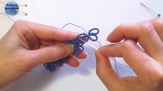 Браслет фриволите иглой с маленькими цветочками. Видео МК для начинающих. Bracelet Frivolite Needle