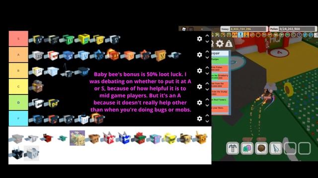Gifted Bee Tier List - Roblox Bee Swarm Simulator смотреть онлайн