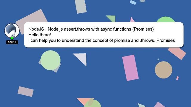 NodeJS : Node.js assert.throws with async functions (Promises) смотреть онлайн