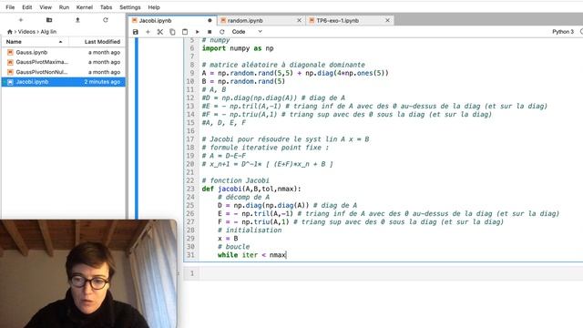 [Python pour les maths] Résolution itérative de systèmes linéaires : méthode de Jacobi смотреть онлайн