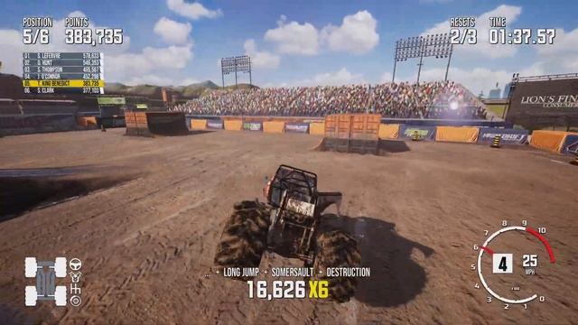 Monster Truck Championship freestyle at Charleston west Virginia with a custom game over. смотреть онлайн
